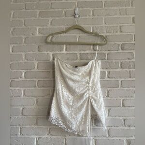 Windsor White Lace Tube Top, Size Large.